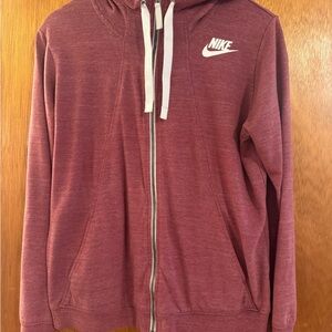 Nike Burgundy Hoodie with White Accents